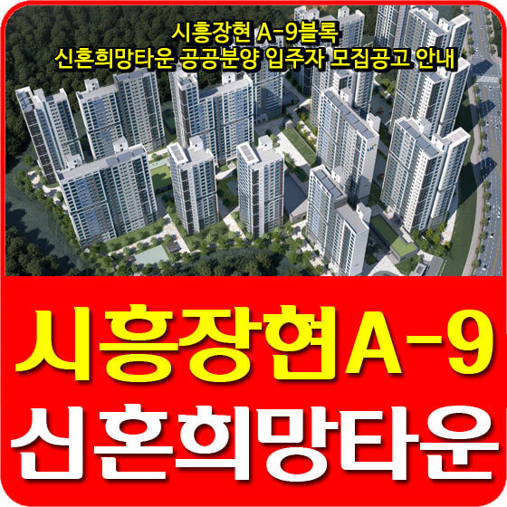시흥장현 A-9블록 신혼희망타운 공공분양 입주자 모집공고 안내 (2020.11.27)