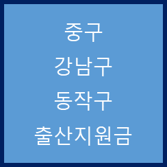 서울 중구, 강남구, 동작구 출산지원금 정리