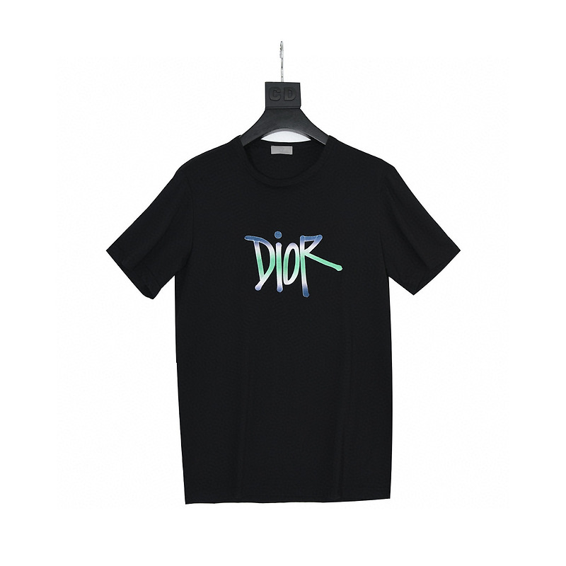 [DIOR x STUSSY] 디올 X 스투시 숀 그라데이션 로고 반팔 티셔츠 (2 COLOR)