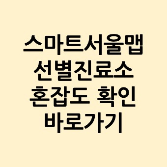 스마트서울맵 선별진료소 혼잡도 확인 바로가기