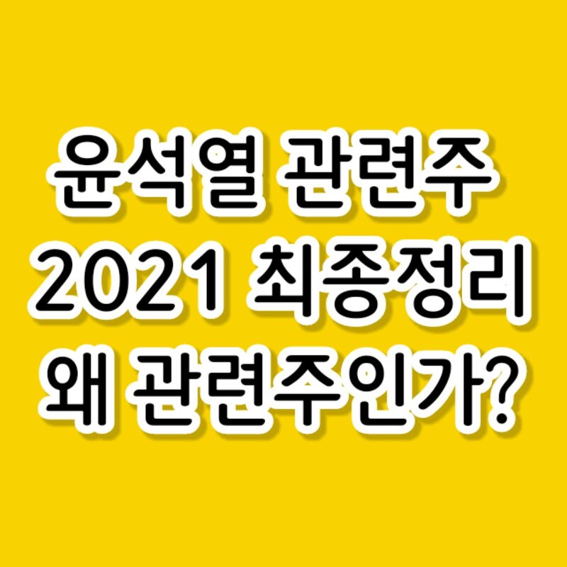 2021 윤석열테마주/ 윤석열관련주 총정리