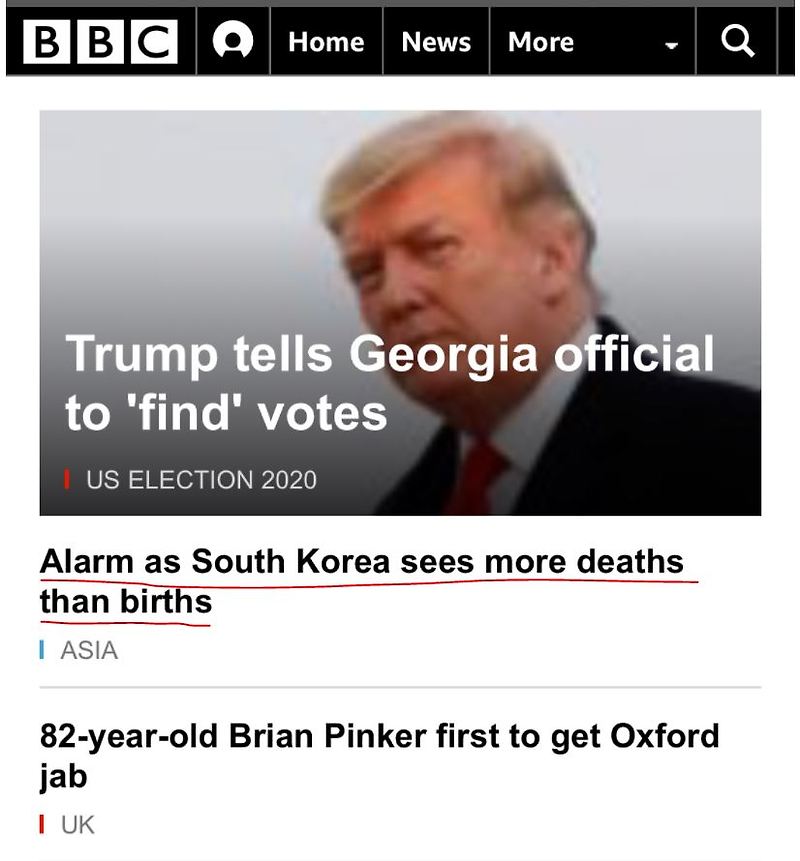 영국 BBC 1면에 나온 우리나라 근황