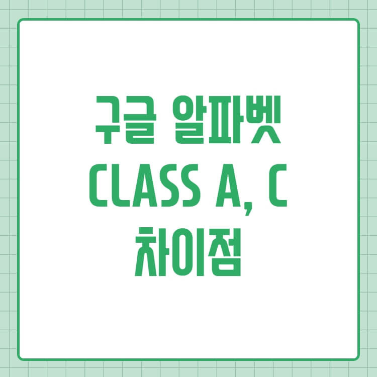 미국 알파벳 CLASS C 주가 CLASS A 주가 차이점