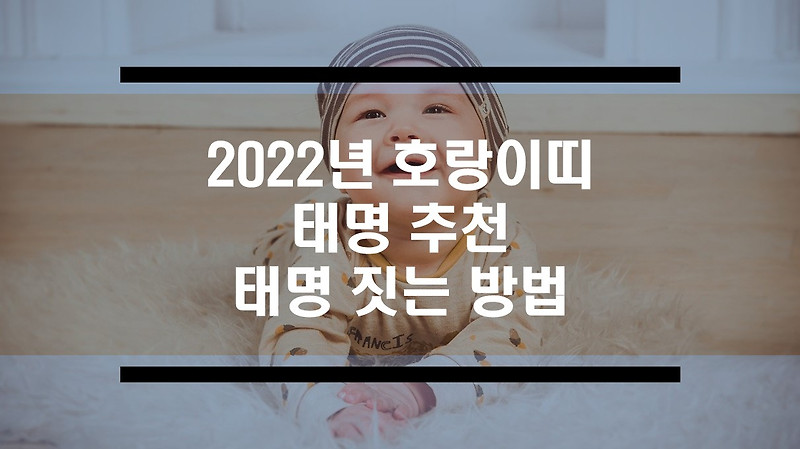 2022년 호랑이띠 태명 추천과 좋은 태명 짓는 방법