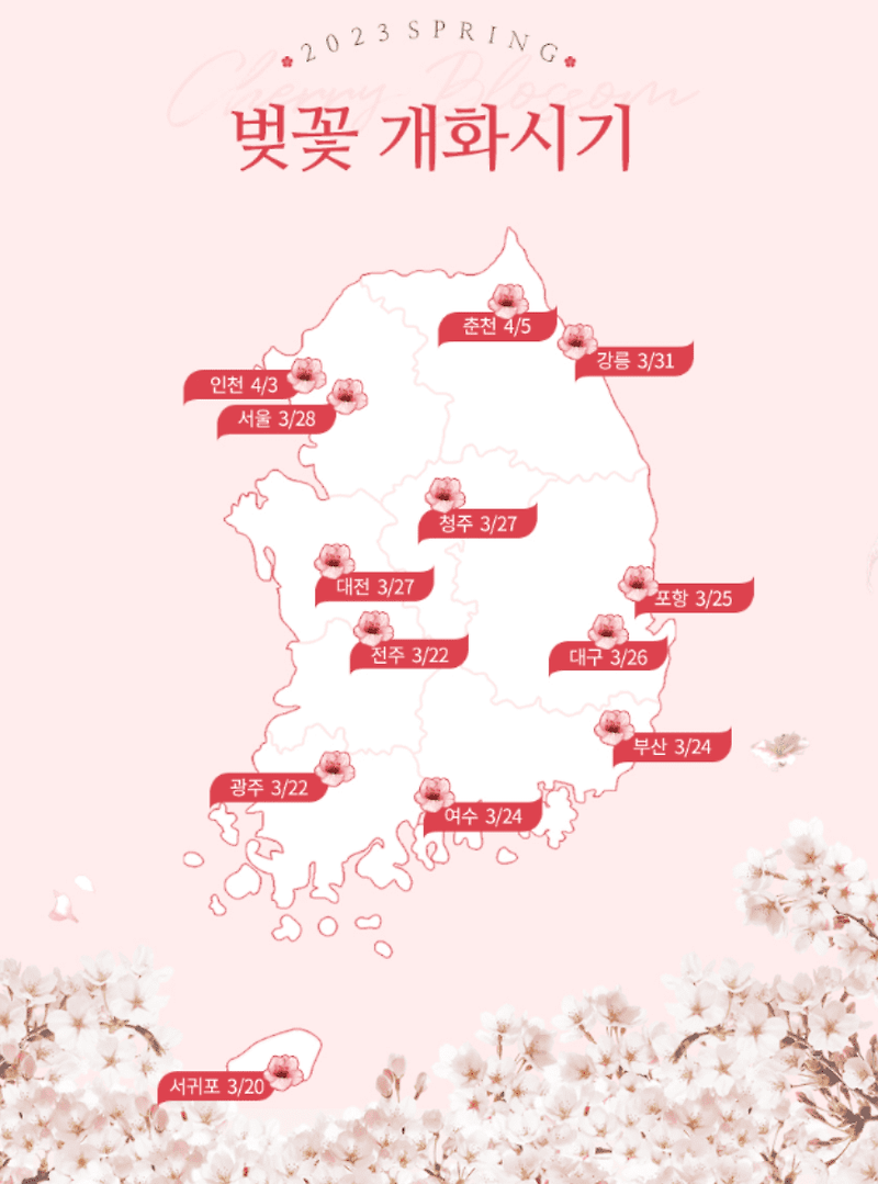 2023 벚꽃 개화시기와 만개시기 + 벚꽃 명소 10곳 (서울,경주,대구,진해,제주도)