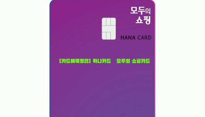 [카드혜택정리] 하나카드…모두의 쇼핑카드