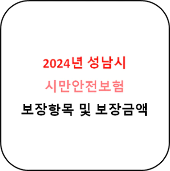 2024년 성남시 시민안전보험 상세정보
