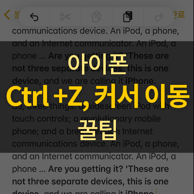 [아이폰] 알면 편리한 꿀팁(Ctrl +Z, 커서 이동 등)