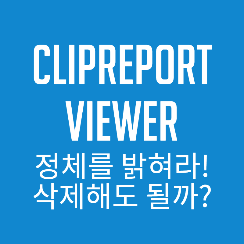 CLIPREPORT VIEWER의 정체는? 삭제해도 될까?