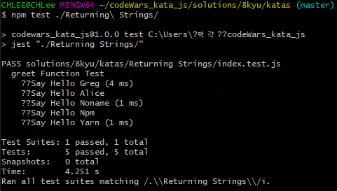 [CodeWars] javascript - 6kyu : Returning Strings