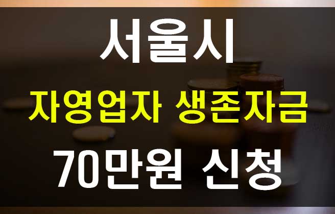 서울시 자영업자 지원 소상공인 생존자금 70만원 2개월 신청방법