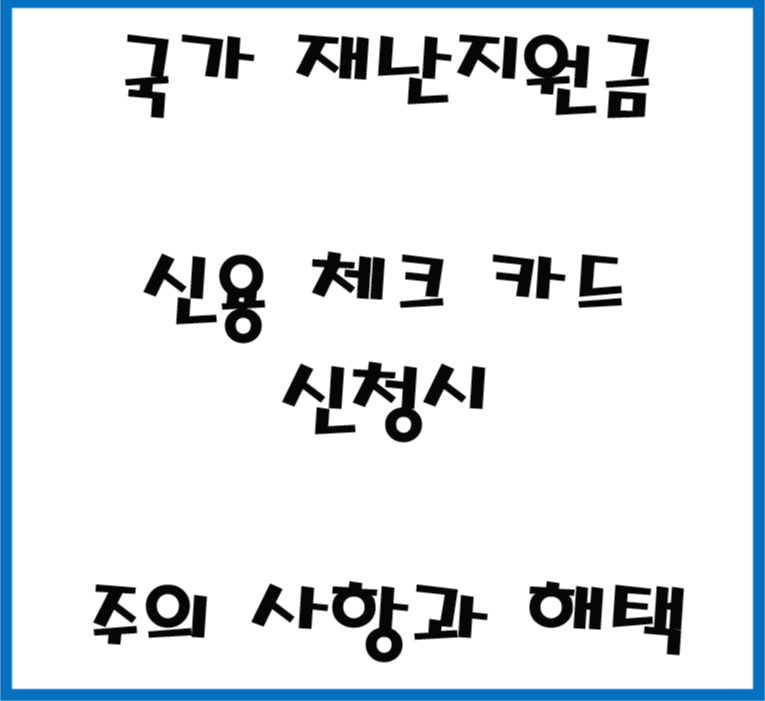 국가 재난지원금 카드신청시 주의사항(보이스피싱)과 해택