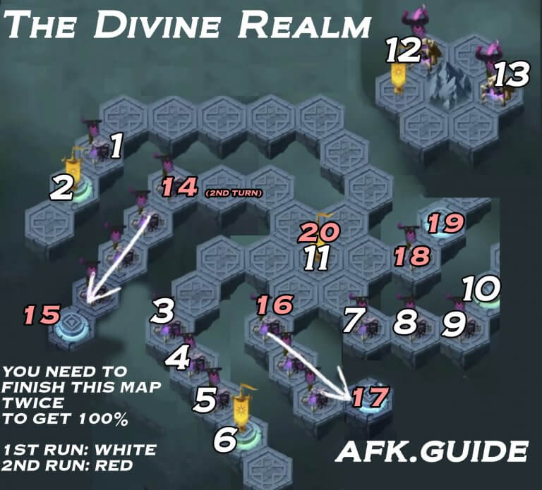 AFK 아레나 시간의 정원 파괴된 폐허 Divine Realm Guide 공략