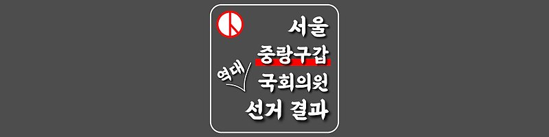 [서울특별시-중랑구갑-선거구] 역대 국회의원 선거 결과