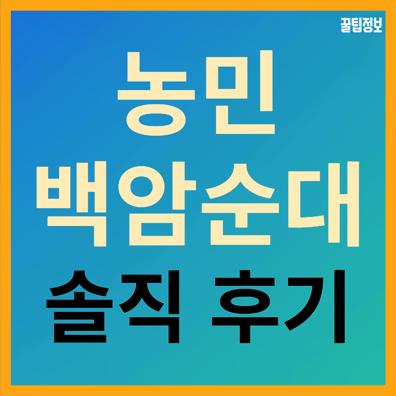 농민 백암 순대 본점 (선릉역) 5번 이상 가본 솔직 후기!
