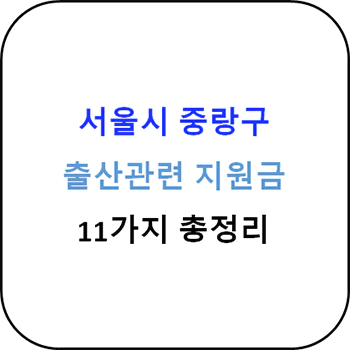 2024년 서울시 중랑구 출산지원금 11종 완벽가이드