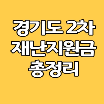 경기도 2차 재난지원금 신청 방법 금액 총정리