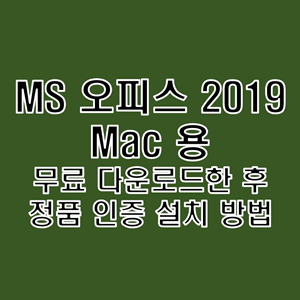 MS 오피스 2019 맥 Mac OS 버전 무료 다운로드 및 정품 인증 크랙 설치 방법