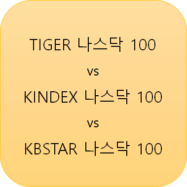 TIGER 미국 나스닥 100 vs KINDEX 미국 나스닥 100 vs KBSTAR 미국 나스닥 100