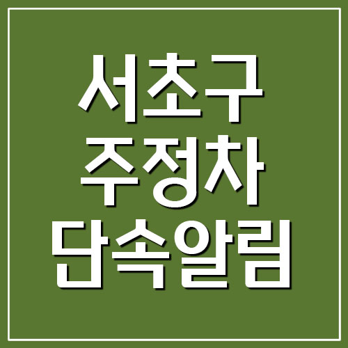 서울 서초구 주정차 단속 문자 알림 서비스 가입하기