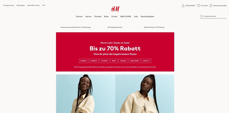 HNM 에이치앤엠 H&M 독일 공홈 최대 70% 세일 반바지 셔츠 원피스