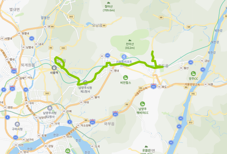[남양주] 55번 버스 노선,시간표 정보 :: 마석역, 금곡역, 평내호평역,사릉