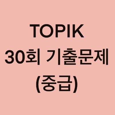토픽(TOPIK) 30회 중급 어휘 및 문법 기출문제 (19~30 문항)