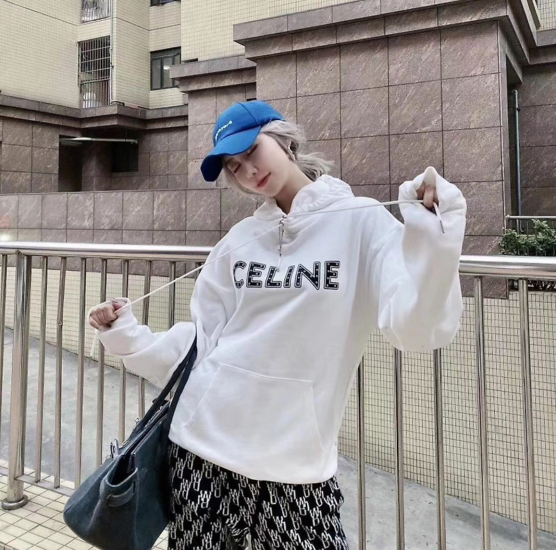 [CELINE] 셀린느 루즈 코튼 스터드 스웨트 셔츠 후드 티셔츠 2Y323052H.01OB