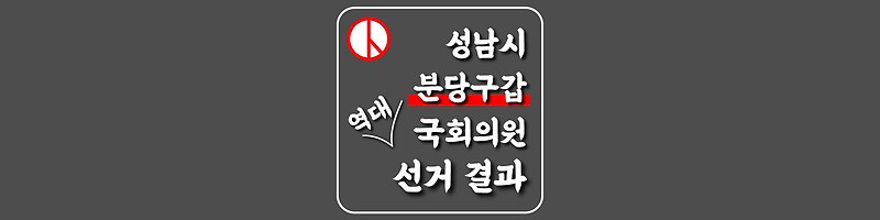 [경기도-성남시-분당구갑-선거구] 역대 국회의원 선거 결과