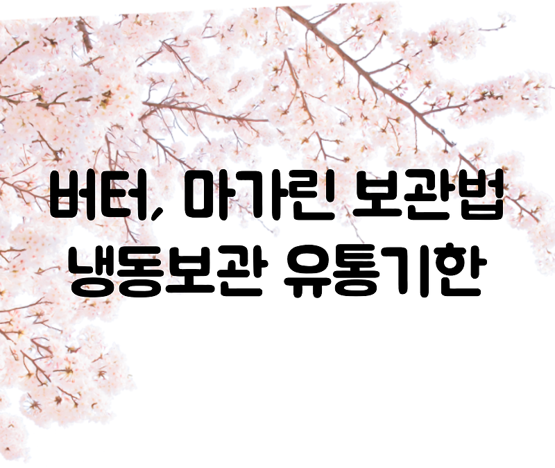 버터 냉장 보관방법 마가린 보관법, 냉동보관 버터 유통기한