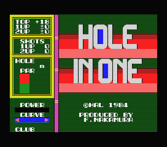 Hole in One - MSX (재믹스) 게임 롬파일 다운로드