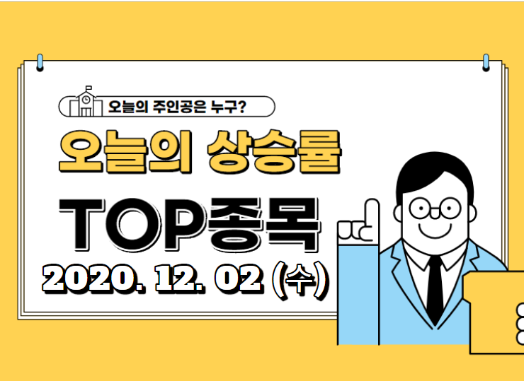 오늘의 상승 TOP 종목 【2020.12.02_수】