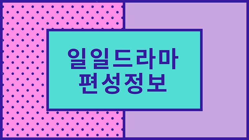 일일드라마 국가대표와이프 사랑의꽈배기 두번째남편 재방송 편성정보 #2022년1월첫째주