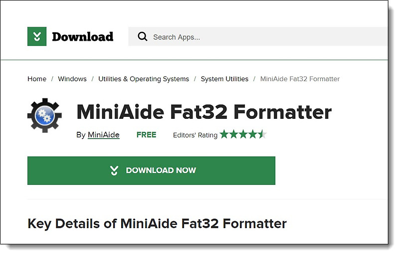 SDD HDD Fat32로 포맷하기 툴 다운로드 MiniAide FAT32 Formatter