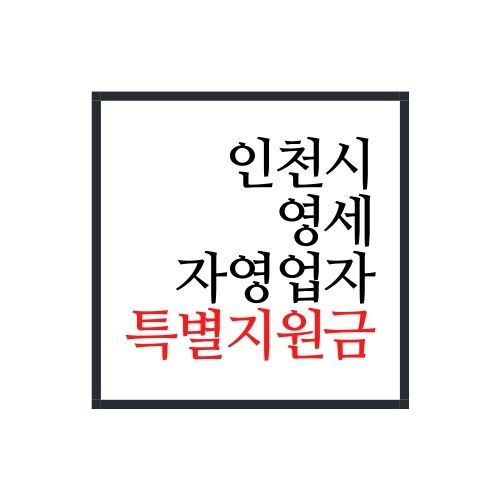 인천시 영세자영업자 특별지원금 신청하는법(안보면 손해!!)