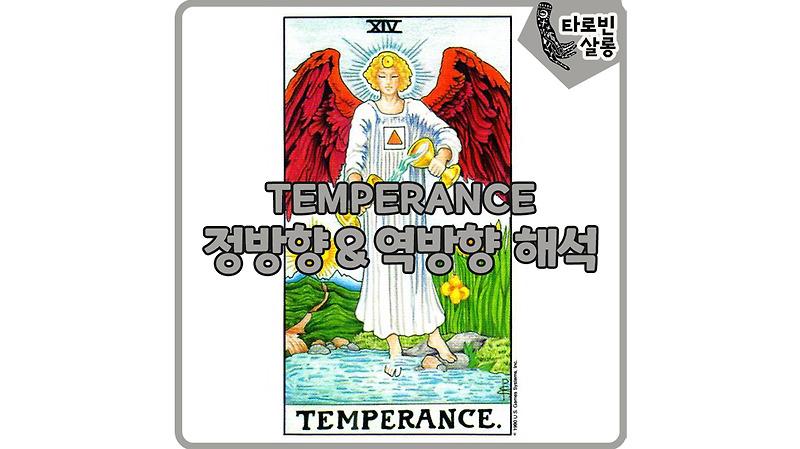 [웨이트 타로카드] 14. Temperance 절제 카드 정방향 & 역방향 의미 해석