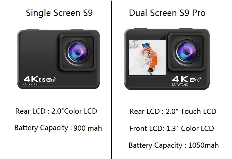 헬멧 액션 카메라 4K 60FPS 20MP 2.0 터치 LCD 4X EIS 듀얼 스크린 WiFi 방수 원격 제어 웹캠, 스포츠 비디오 레코더