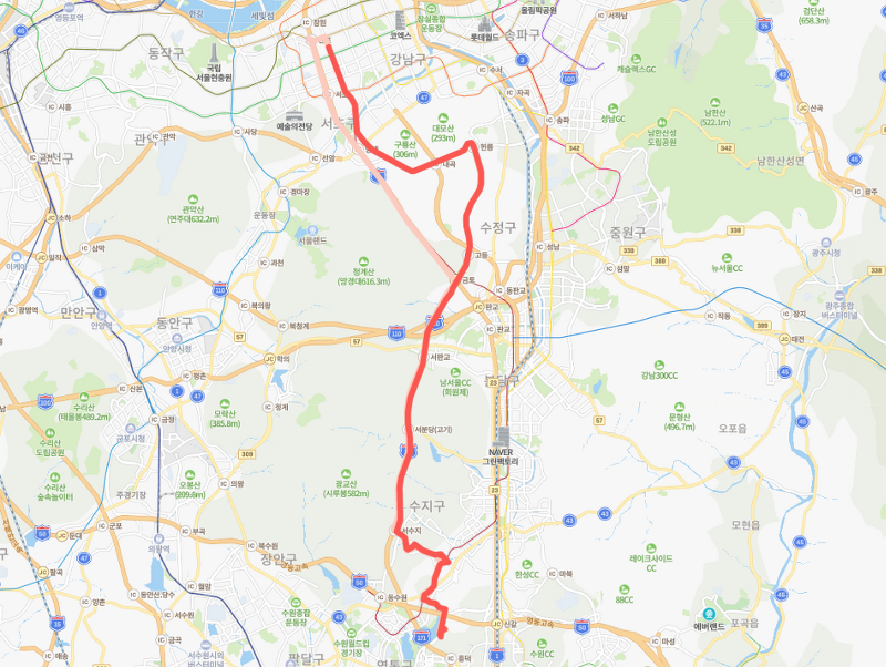 [직행] 1570번버스 노선, 시간표 : 수원, 광교, 강남역, 양재역