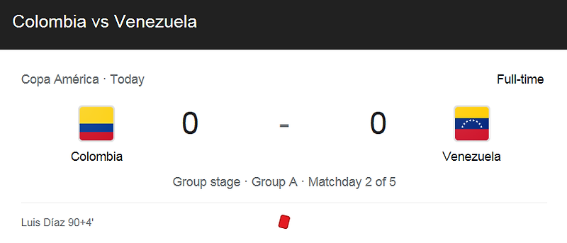 (2021 코파 아메리카) 콜롬비아 (0) 대 베네수엘라 (0) 축구 경기 하이라이트