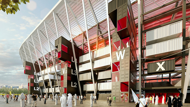 2022 카타르 월드컵, 컨테이너를 활용한 지속 가능한 경기장을 선보이다