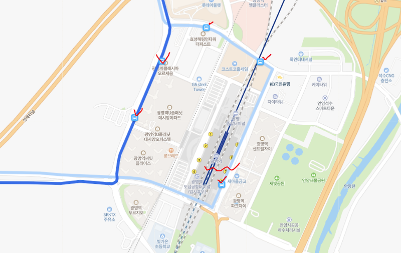 [505번버스] 시간표,  노선 정보 : 광명역, 구로, 용산, 숙대, 서울역