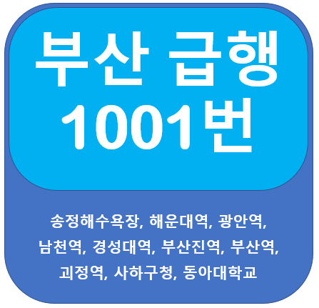 부산 1001번 버스 노선 안내, 청강리, 해운대,부산역