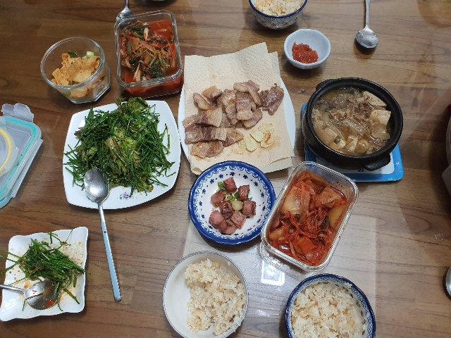 [음식] 소소한 집밥 - 삼겹살, 된장찌개, 막걸리