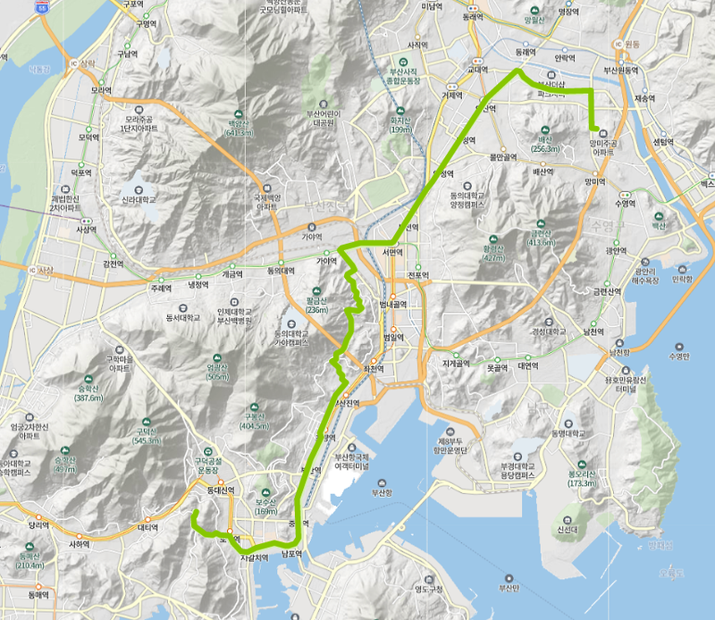 부산 87번버스 노선, 시간표 :: 연산동, 시청, 부전시장, 서면역, 자갈치역, 부산역