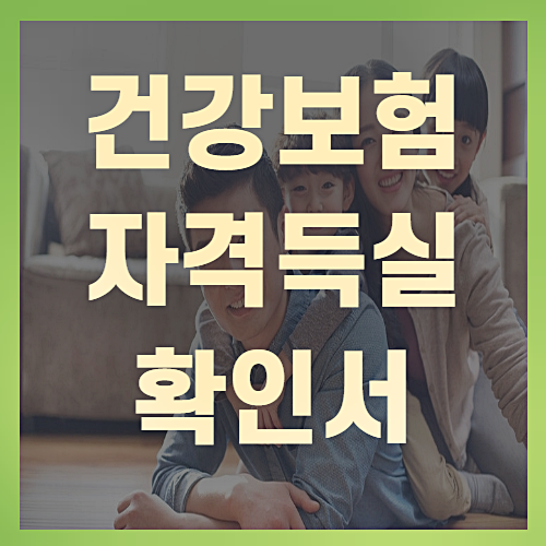국민건강보험 자격득실확인서(+꼼꼼정리)