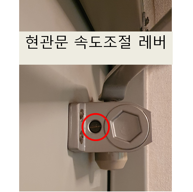 현관문 쾅 닫힐 때 해결법 - 도어클로저 조절하기