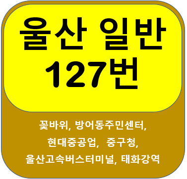 울산127번버스 시간표, 노선, 꽃바위, 현대중공업, 태화강역