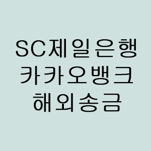 해외송금 SC제일은행 VS 카카오뱅크 비교 - 카카오뱅크 SWIFT코드 등 해외송금시 필요정보