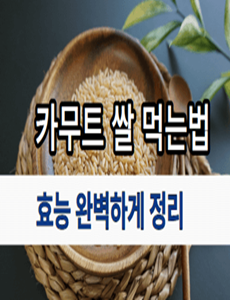 골드 카무트 쌀 먹는방법과 효능 완벽정리