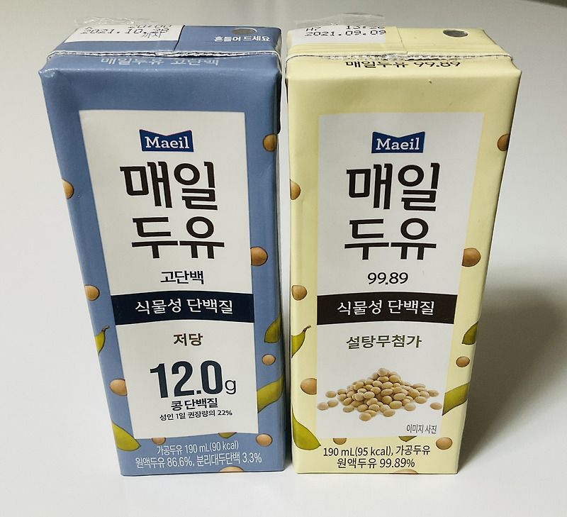 [후기] 매일두유 신상 고단백 vs 무첨가 비교 (feat. WECK juice type)